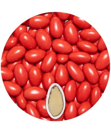 EinsSein 0 5kg Sugared Almonds Baptism Colorato red Glossy Sugar Sweets Almond Dragees Baptism dragee Cake Balls Candy Coated Sweet for Weddings Favours Gift Box sugred fillers Chocolate Chocolates