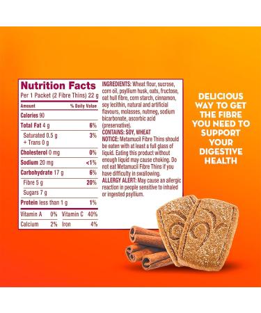 Metamucil Fibre Thins Cinnamon Spice 12 Servings (24 Total Cookies) - Buy Online on GoSupps.com