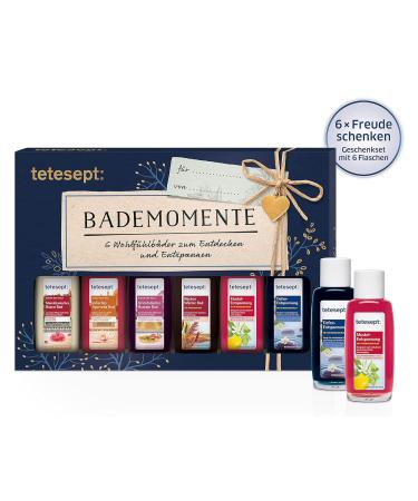 Tetesept Bathroom Gift Set | Well-Being Bath Additive | Perfect Present for Any Occasion | 6 x 20ml Pampering Moments (120ml) - Buy Online on GoSupps.com