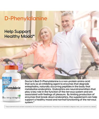 Buy Doctor's Best D-Phenylalanine 500 mg - 60 Veggie Caps for Mood Support - Buy Online on GoSupps.com