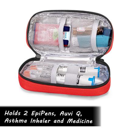 Curmio Red Cooling Bag for Insulin & Adrenaline - Travel Storage for AUVI-Q & EpiPen - Buy Online on GoSupps.com