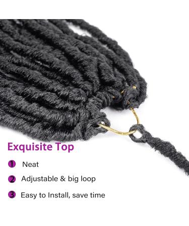 Faux Locs Crochet Hair 18 inch 7 Packs Natural Butterfly Goddess Locs for Black Women - 1B - Buy Online on GoSupps.com