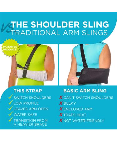 BraceAbility Shoulder Sling: Patented Arm Support for Collarbone & Rotator Cuff Injuries (Universal) - Buy Online on GoSupps.com