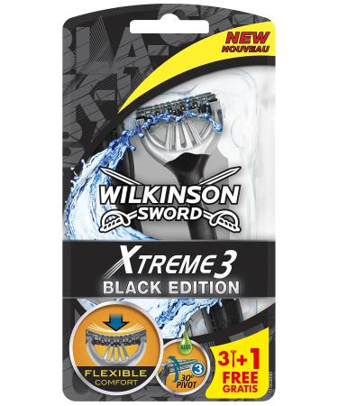 Wilkinson Sword Xtreme 3 Black Edition disposable razors 3 pieces + 1 free