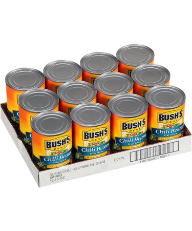 Bush's Best Mild Pinto Chili Beans (Pack of 12) - Plant Based Protein & Fiber - Low Fat, Gluten Free - 16 oz - Buy Online on GoSupps.com