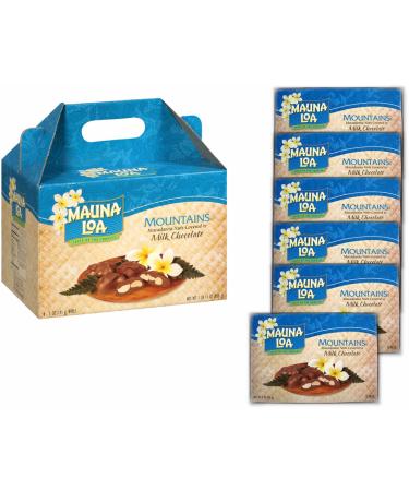 Mauna Loa Mountains, Chocolate Covered Macadamia Nuts in Milk Chocolate (6 Individually Wrapped Boxes in Carrying Case)