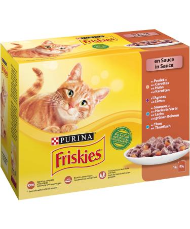 Purina Friskies in chickencarrot sauce with lamb with salmon green beans with tuna 12 x 85 g