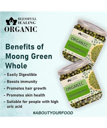 Blessfull Healing Organice Moong Green Whole 1 lb (453 Gram) - Buy Online on GoSupps.com