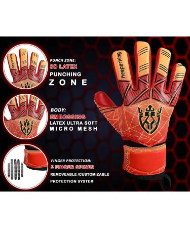 KeeperKing Goalkeeper Gloves for Adults & Kids - 4mm Finger Protection Removable FingaSave Unisex Multiple Sizes & Colors - Buy Online on GoSupps.com
