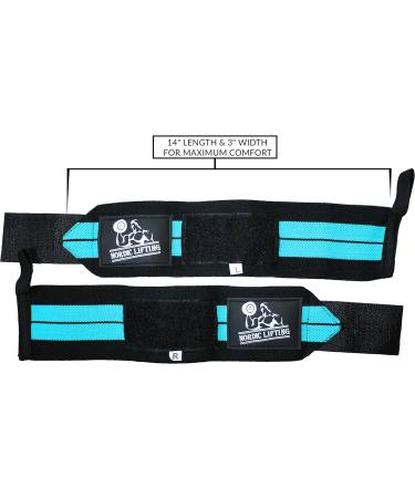 Premium Aqua Blue Wrist Wraps for Strength Sports | Cross Training Bodybuilding & Powerlifting - Unisex Weightlifting Support - Buy Online on GoSupps.com
