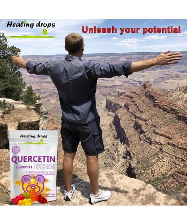 HEALING DROPS Quercetin with Bromelain Gummies - Vitamin C + Zinc + Vitamin D3 - Quercetin 500mg Gummies for Kids and Adults (2 Packs) - Buy Online on GoSupps.com