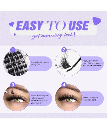 ALICE C2 Cluster Lashes: Wispy 3D Flat DIY Faux Mink Lash Clusters - Individual False Eyelashes Pack - Buy Online on GoSupps.com