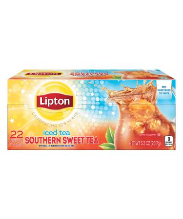 Lipton Iced Tea Southern Sweet Tea 22 Family Size Tea Bags 90.7g