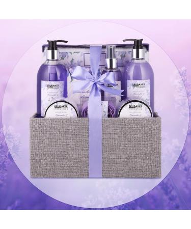 BRUBAKER Lavender Mint Bath & Shower Set - 12-Piece Gift Set in Decorative Jute Box | International Shipping Available - Buy Online on GoSupps.com