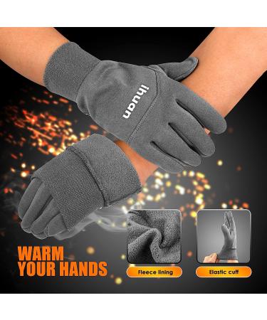 Winter Waterproof Thermal Gloves - Unisex Touch Screen Cold Weather Gloves for Workout, Running, Cycling - Grey, X-Large - Buy Online on GoSupps.com