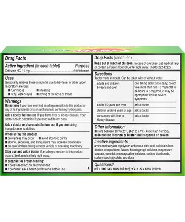 Children's Zyrtec 24 Hour Citrus Flavored Allergy Relief Tablets - 24 ct - Buy Online on GoSupps.com