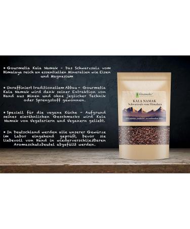 Gourmetia Kala Namak Salt Coarse 200g - Natural Black Salt from India | Fine & Coarse Options Available - Buy Online on GoSupps.com