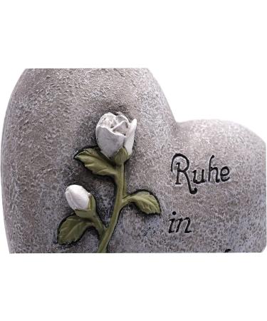 Anosta Heart on Base - Elegant Grave Decoration & Ornament (Grey/Rose) | International Shipping Available - Buy Online on GoSupps.com