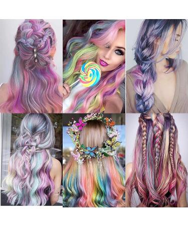 26 PCS Multi-Color Party Highlights Clip in Hair Extensions - 22 inch Synthetic Hairpieces for Girls, Women, Kids - Halloween Accessory - 13 Color Options - Buy Online on GoSupps.com
