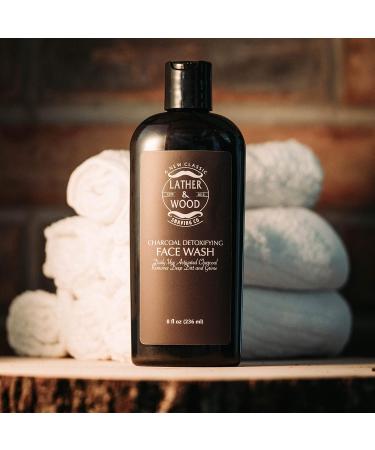 Buy Lather & Wood Activated Charcoal Face Wash for Men - 8 oz Daily Facial Cleanser - Refreshing & Gentle Cleansing - International Shipping Available - Buy Online on GoSupps.com