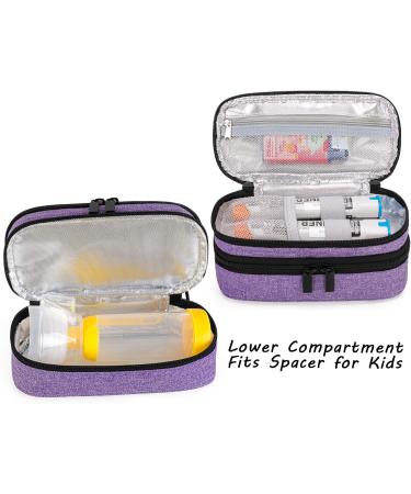 Curmio Double Layer Adrenaline Travel Bag - Portable Storage for EpiPens AUVI-Q & Asthma Inhalers - Purple - Buy Online on GoSupps.com