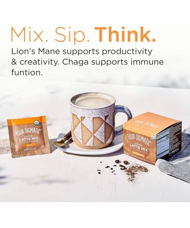 Four Sigma Foods RAWE-FSMCLM-FR Four Sigmatic Mushroom Coffee Mix & Chaga 10 Servings X 2.5g Lion's Mane & Chaga 10 Count & Coffee Latte Mix with Lion's Mane Eng 10 X 6 g sachets 60 gram - Buy Online on GoSupps.com