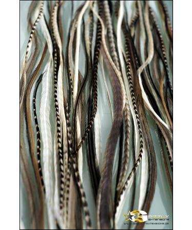 Grizzly Extensions Clip-In Feather Extensions - Black & White for Blonde Hair | Premium Quality & Easy Application - Buy Online on GoSupps.com