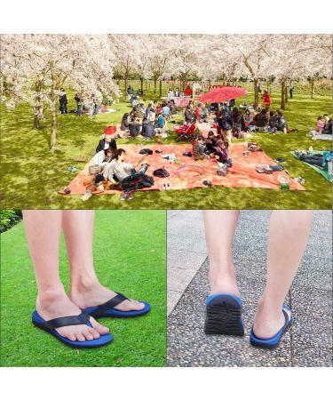 Everhealth Men's Orthotic Flip Flops - Arch Support Sandals for Plantar Fasciitis Relief - Size 9, Blue - Buy Online on GoSupps.com