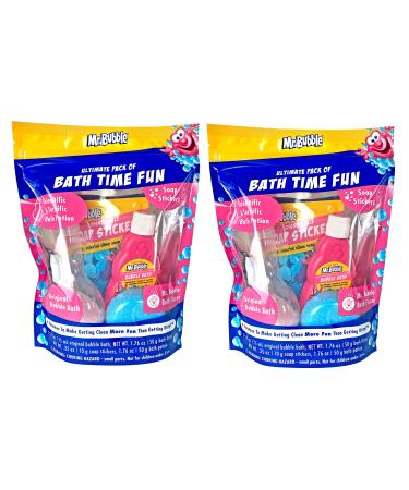 Mr. Bubble Kids Ultimate Pack of Bath Time Fun (Original Bubble Bath 2.5oz, Bath Fizzer 50g, Soap Stickers 10g, Bath Potion 50g) Mr. Bubble Kids Ultimate Pack of Bath Time Fun - Pack of 2