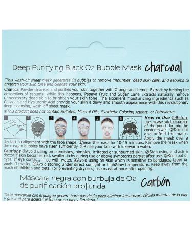 Purederm Charcoal Facial Mask (10 Pack) - Hydrating Bubble Face Sheet Mask with Rich Collagen and Botanical Extracts for Illuminating Skin - Charcoal Infused, 10 Count - Buy Online on GoSupps.com