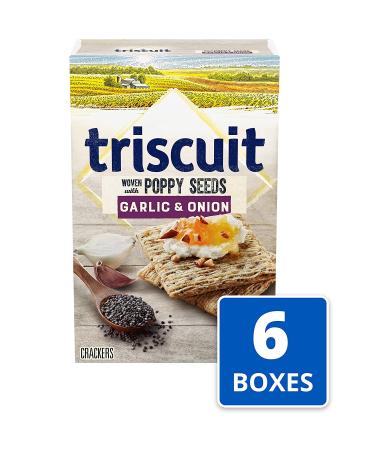 Triscuit Garlic & Onion Poppy Seed Crackers 8oz (Pack of 6) | Non-GMO, Savory Snack Option - Buy Online on GoSupps.com