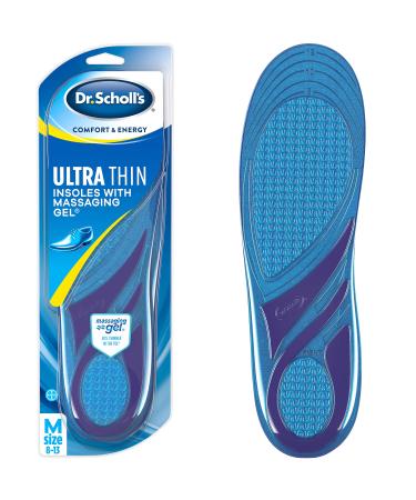 Dr. Scholl's ULTRA THIN Insoles // Massaging Gel Insoles 30% Thinner in the Toe for Comfort in Dress Shoes (for Men's 8-13  also available for Women's 6-10)