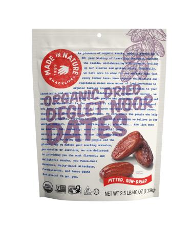 Made In Nature | Organic Deglet Noor Dates | Non-GMO, Unsulfured | 40 Ounce (Pack of 1) 2.5 Pound (Pack of 1)