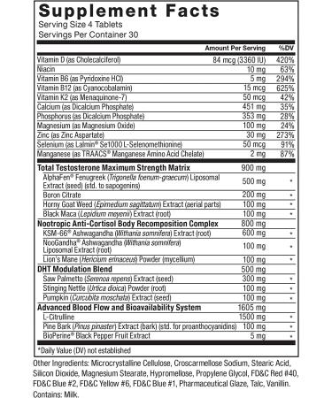 Alpha King Supreme New & Improved Testosterone Booster for Men with Fenugreek Seed & Ashwagandha to Increase Drive & Vitality  Boost Performance  and Build Muscle & Strength  Force Factor  120 Tablets 120 Count (Pack of 1) - Buy Online on GoSupps.com