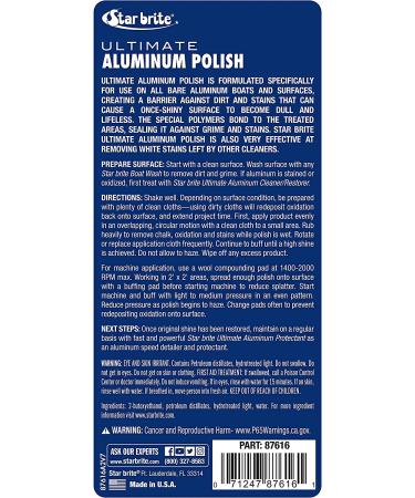 STAR BRITE Ultimate Aluminum Polish - Deep Shine & Protection for Marine Grade Pontoons, Jon Boats, and Canoes - 16 oz (087616) - Buy Online on GoSupps.com