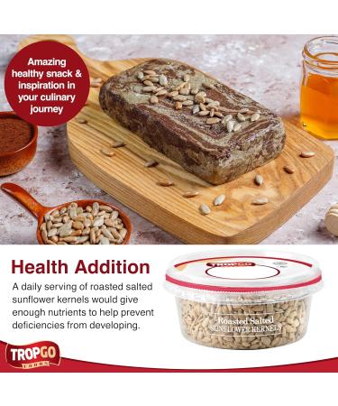 Tropgo Roasted Salted Sunflower Seed Kernels 125gr - Gluten Free Tub of Sun Flower Seeds - Non-GMO Seeds for Eating - Ready-to-Eat Snacks for Kids and Adults - Buy Online on GoSupps.com