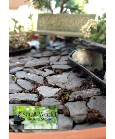 Natural Slate Stone -1/2 to 1 inch. Perfect Size for Miniature or Fairy Gardens Aquariums Reptiles Terrariums Model Railroads Dioramas & Wargaming 1/2"-1" Stones - 1lb - Buy Online on GoSupps.com