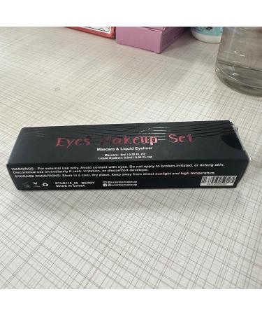 UCANBE Set Mascara et Eyeliner Maquillage des Yeux Couleur Imperm able Mascara pour des Cils Naturels Durables et Recourb s Eyeliner R sistant aux Bavures et Non-Transf rable (Rouge Baie) - Buy Online on GoSupps.com