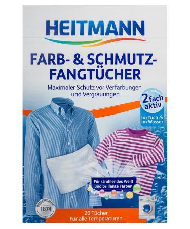 Heitmann colour and dirt catcher cloths double active laundry protection against discolouration and greying 1x20 pieces 1 pack