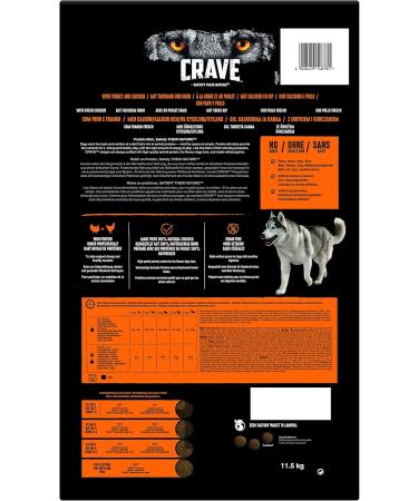 Crave Adult Dry Dog Food with Turkey & Chicken 11.5kg - Grain-Free High Protein All-Natural Formula - Buy Online on GoSupps.com