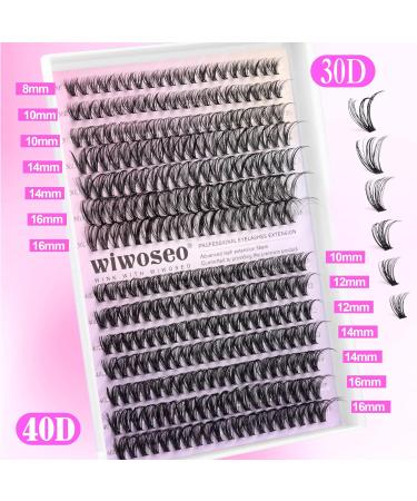 wiwoseo Russian Cluster Lashes Kit DIY Eyelash Extension Kit Individual Lashes Kit with Lash Bond and Seal and Lash Applicator Tool for Self Application at Home (0.07d 9-16mm 30p+40p) G-cluster lashes kit 9-16MM-i - Buy Online on GoSupps.com