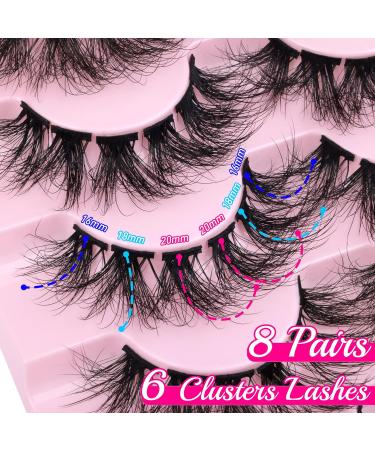 Fluffy Wispy Cluster Lashes - 96 Clusters for Natural DIY 3D Extension Look - Buy Online on GoSupps.com
