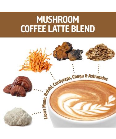 Om Mushroom Superfood Coffee Latte Blend Mushroom Powder Single Serve 10 Count Lion's Mane Cordyceps Reishi Chaga Energy & Mental Clarity Support Supplement (Pack of 2) - Buy Online on GoSupps.com
