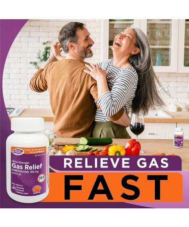 Buy Gas Relief Ultra Strength - 180mg Simethicone (365 Softgels) | Fast Relief from Gas Bloating & Discomfort - Compare to Phazyme - Buy Online on GoSupps.com