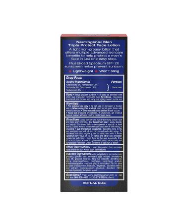 Neutrogena Men's Triple Protect Daily Face Lotion SPF 20 - Pack of 3 - Buy Online on GoSupps.com