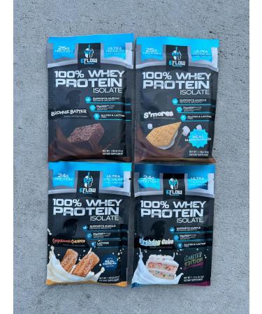 eFlow Nutrition Whey Protein Sample Variety - Isolate Protein Powder Samples Low Calorie Fast-digesting Premium Quality Travel Packs Low Carb (4 Pack) - Buy Online on GoSupps.com