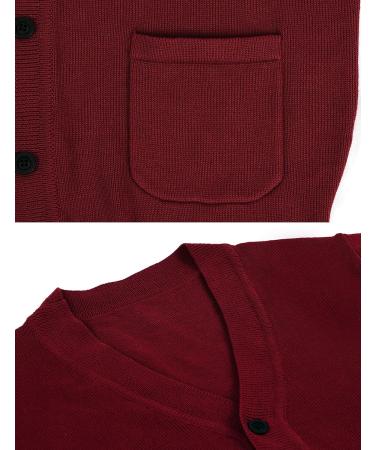 Yeokou Men's Casual V-Neck Button Up Knitted Cardigan Sweater with Pocket - Buy Online on GoSupps.com
