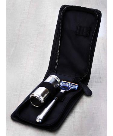 Buy Haryali London Synthetic Badger Razor & Shaving Brush Set with 5 Blades in Leather Pouch - Premium Shaving Essentials for a Luxurious Grooming Experience - Buy Online on GoSupps.com