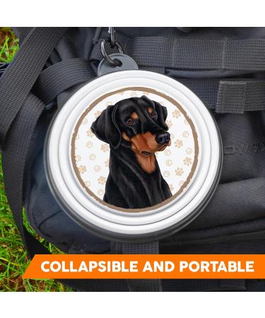 22. Doberman Portable Folding Pet Bowl - Convenient Drinking & Food Bowl with Carabiner for Travel - Buy Online on GoSupps.com
