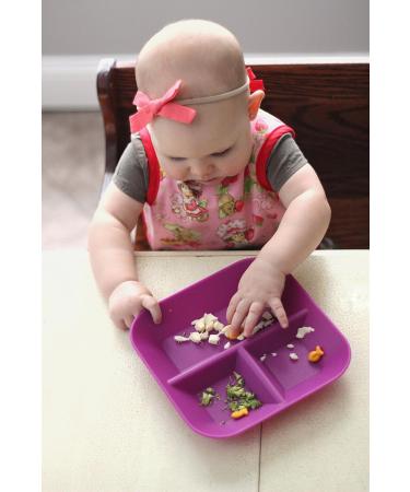 Kiddiebites Silicone Plates for Babies & Kids | Made in USA | BPA-Free | Divided Placemat Set | Plum 2 Pack - Buy Online on GoSupps.com